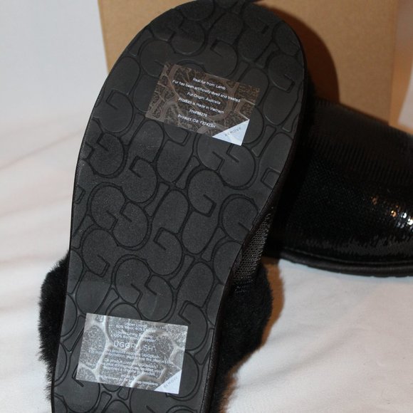 NIB UGG WOMEN'S MIRROR BALL SEQUIN SCUFFETTE II BLACK SLIPPERS - Picture 7 of 7